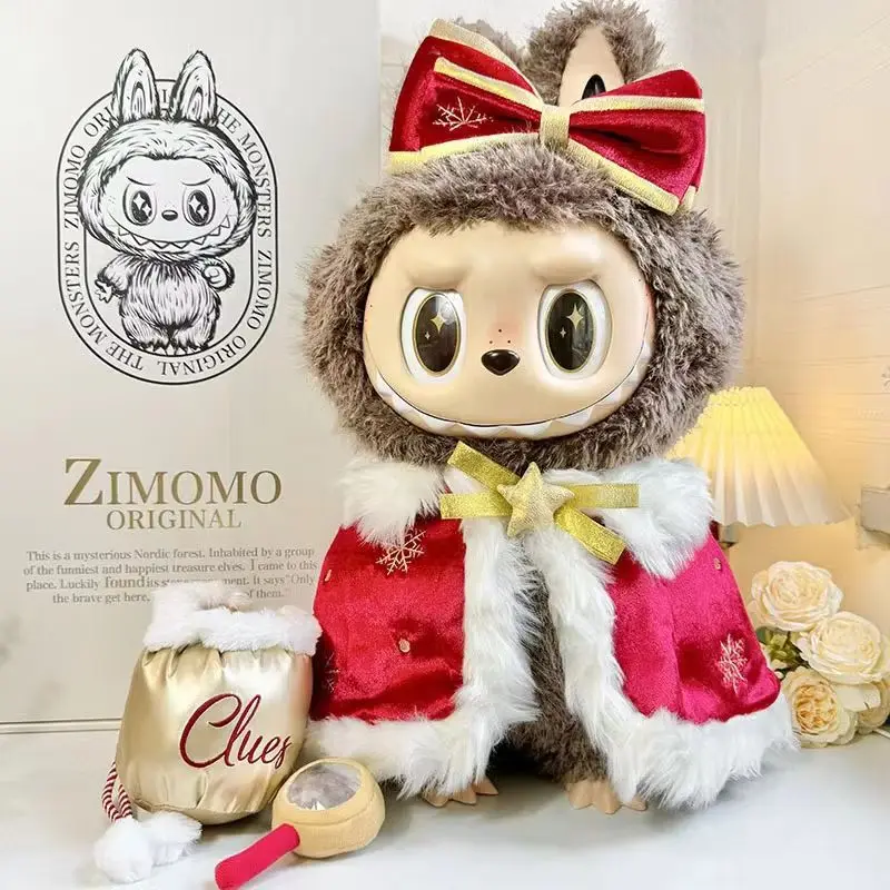 58 cm Labubu Kleding Kerst Mantel Baby Jurk Internet Celebrity Zimomo Queen'S High Ding Baby Jurk Kerstcadeau Decoratie