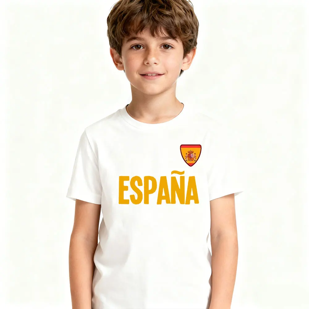 ESPANA T-Shirt Spain Kids Daily Life Casual Shirt Boys and Girls O-neck Hot Sale Tops National Emblem Printed Tshirt Cotton Tee