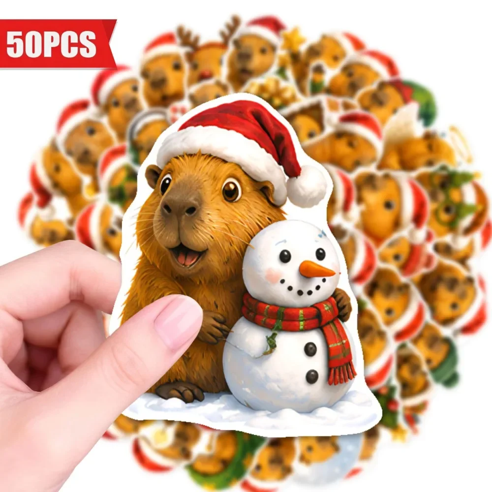 10/50Pcs Christmas Themed Dolphin Stickers Creative Animal Decoration Cute Holiday Party Atmosphere Waterproof Graffiti Stickers
