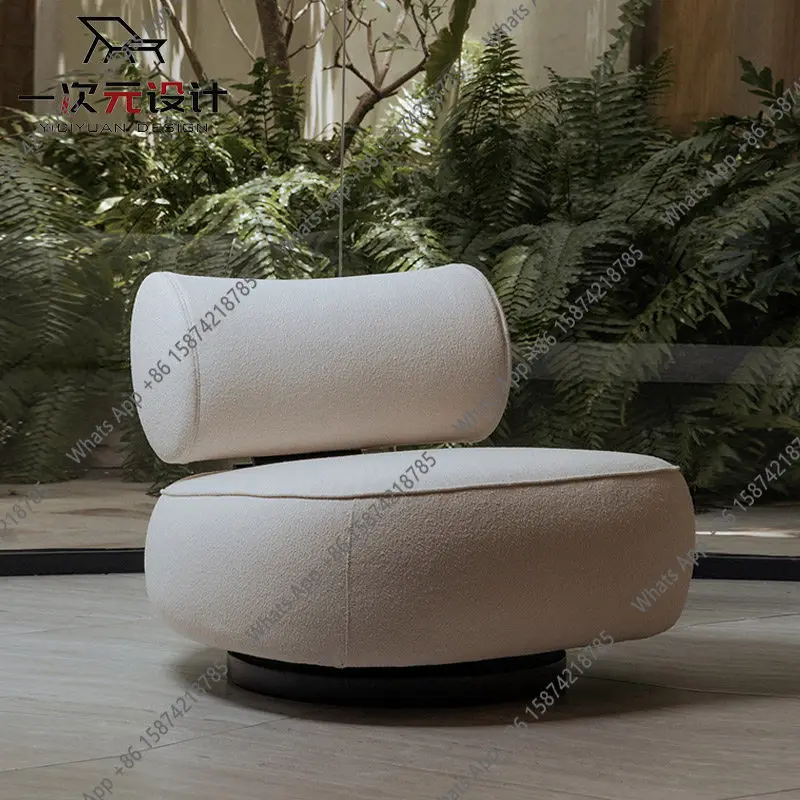

Modern minimalist single sofa chair rotating high sense negotiation leisure chair living room fabric lazy sofa hotel