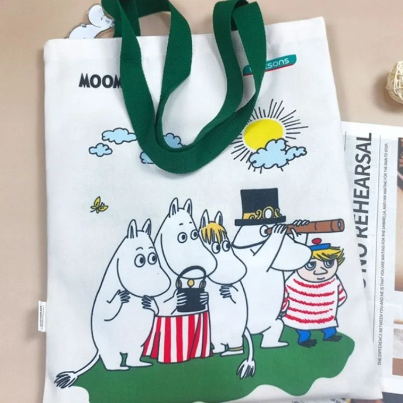 

Moomin Cartoon Canvas Bag Snufkin Anime Action Figure Merchandise Decoration Eco-Friendly Convenience Pack Gifts for Good Friend