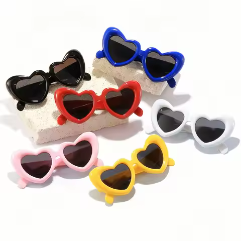 2025 New Children's Sunglasses And Funny Inflatable, Cute Heart Shaped Sunglasses, Female Instagram, Concave Shape