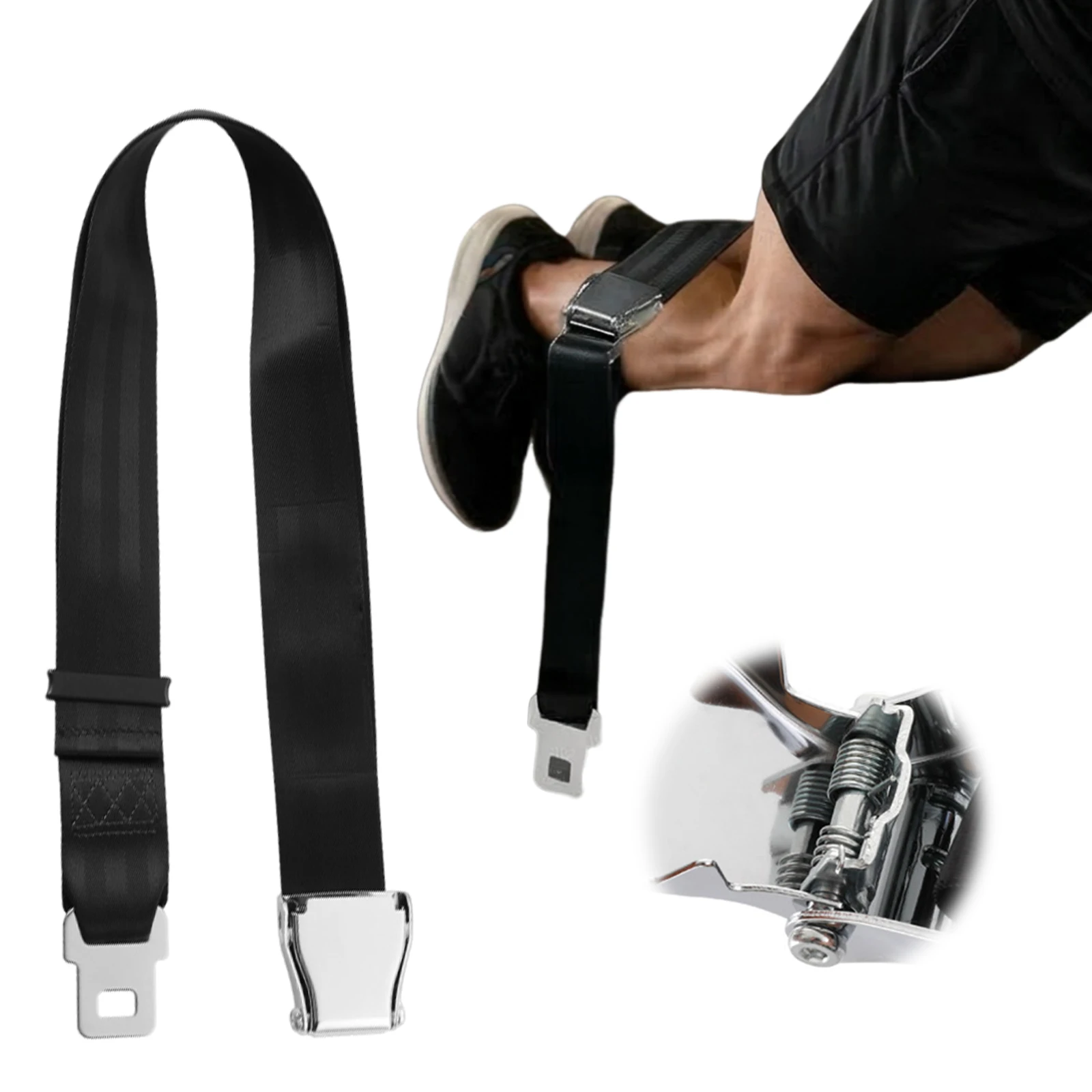 Hamstring Curl Strap with Quick-Release Buckle Nordic Curl Bench Belt Adjustable for Nordic Curls Beach Leg Extensions