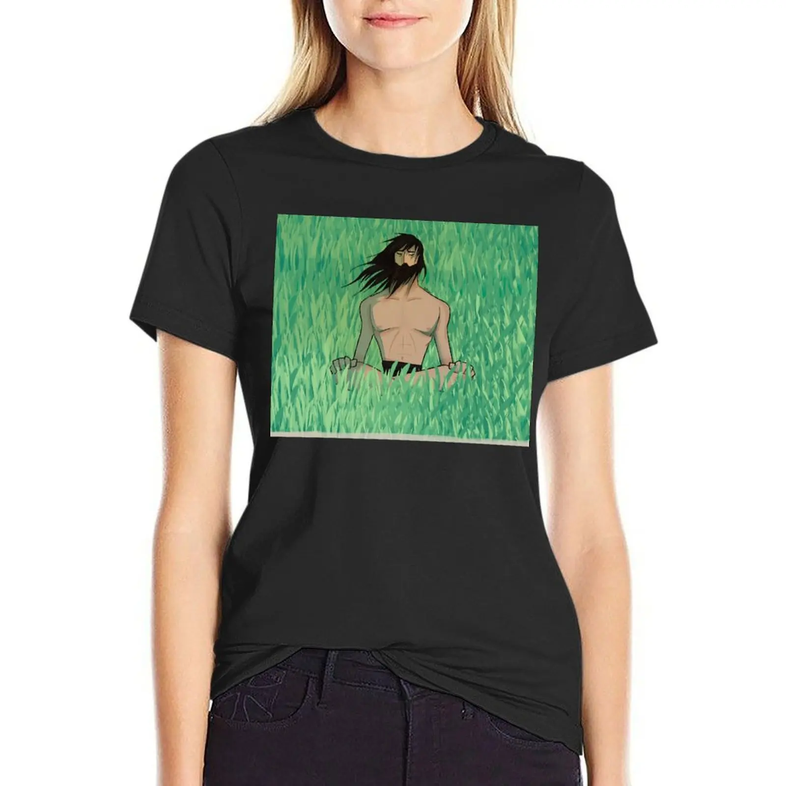 

meditating jack T-Shirt summer top funnys quick-drying Women's tee shirt