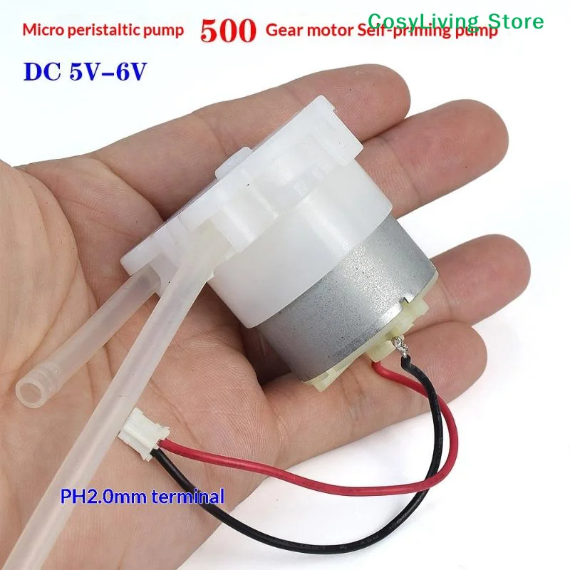 [CL]DC Micro Peristaltic Pump Dosing Liquid Water Squeeze Pump 5V 6V 500 Metal Brush Geared Motor For Lab Ink Sampling Pump[CL]