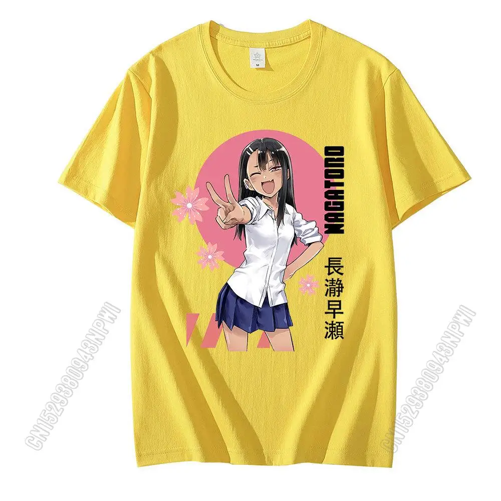 Don\'t Toy With Me Miss Nagatoro Japanese Anime Clothes 2024 Women Top Oversized T-Shirt 100% Cotton Funny Manga Man\'s Shirt