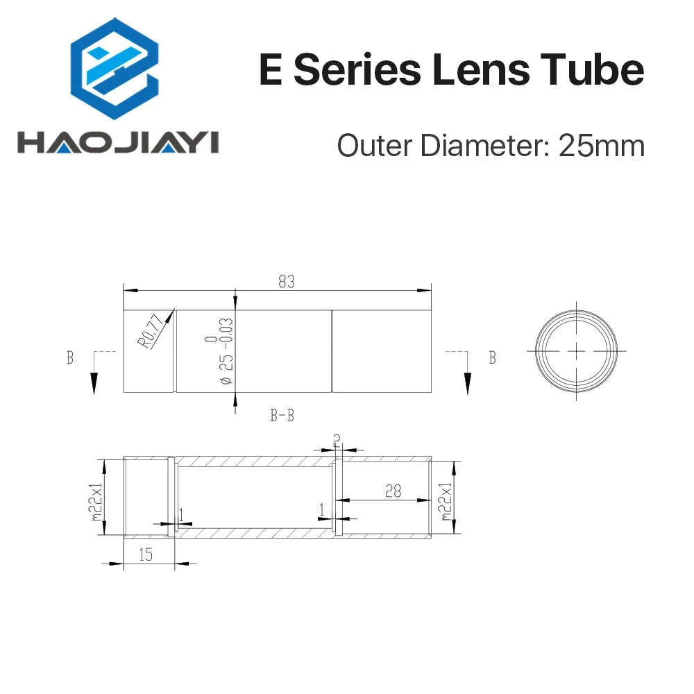 E Series CO2 O.D.25mm tabung lensa untuk D20 F50.8/63.5/101.6mm lensa CO2 mesin pemotong Laser pengukir