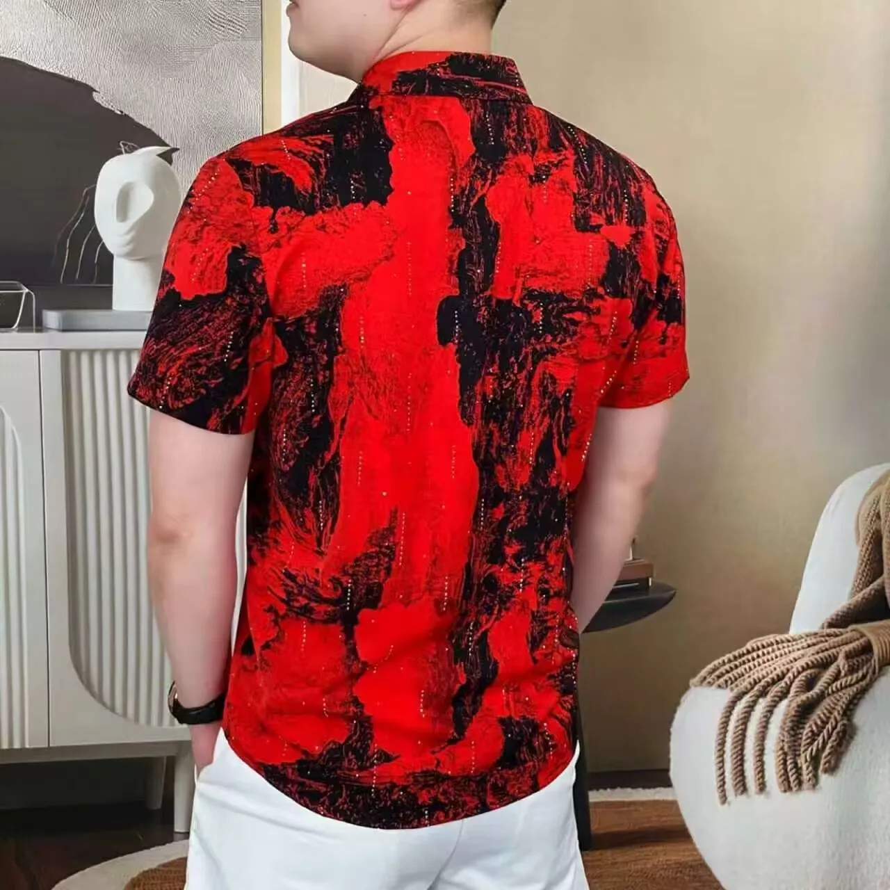 

2026 Summer Men's Fashion Casual Luxury Short-Sleeved Shirt