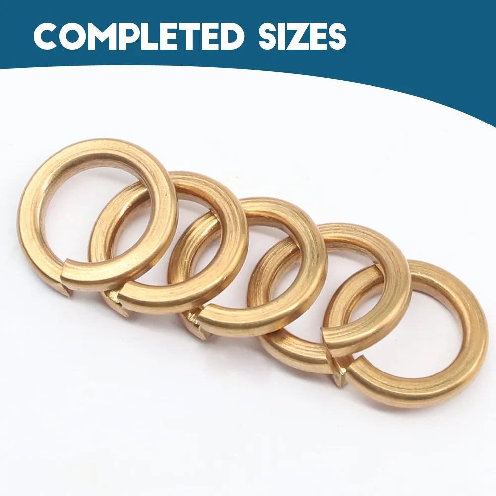 HOWSHENG Copper Split Spring Washer M2 M3 M4 M5 M6 M8 M10 Copper Spring Lock Washers Elastic Gasket