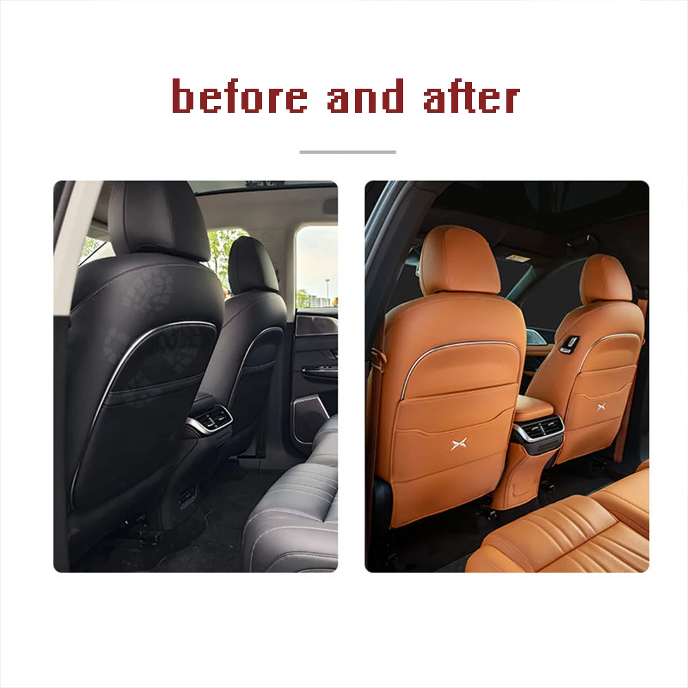 For Xpeng XiaoPeng G9 2023 2024 2025 Car Leather Seat Kick Mats Pad Rear Seat Protection Scratch Dirt Resistant Auto Accessories