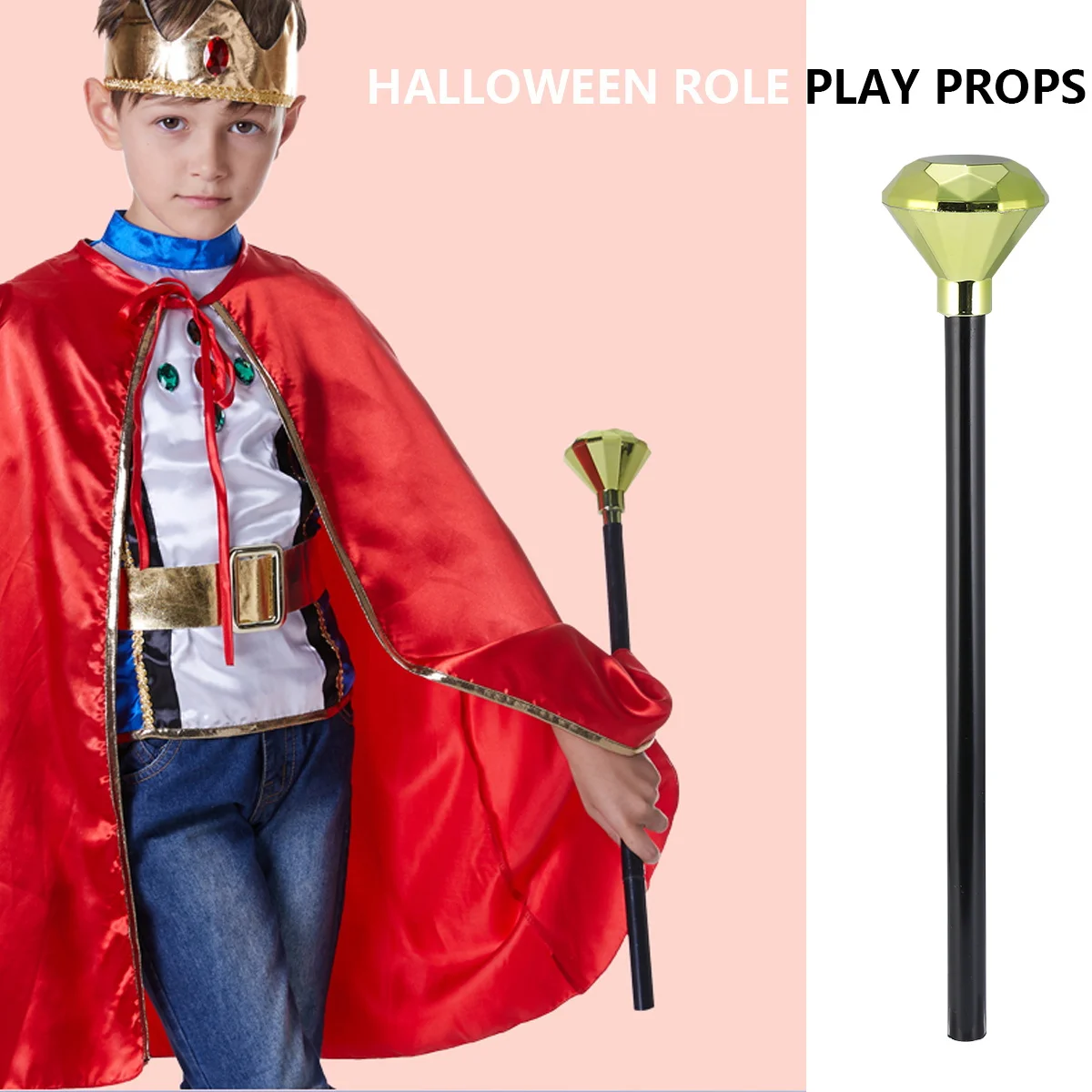 

2Pcs Halloween Scepter Set Premium Plastic Finish Royal Hand Sticks for Cosplay Party Theater Performance