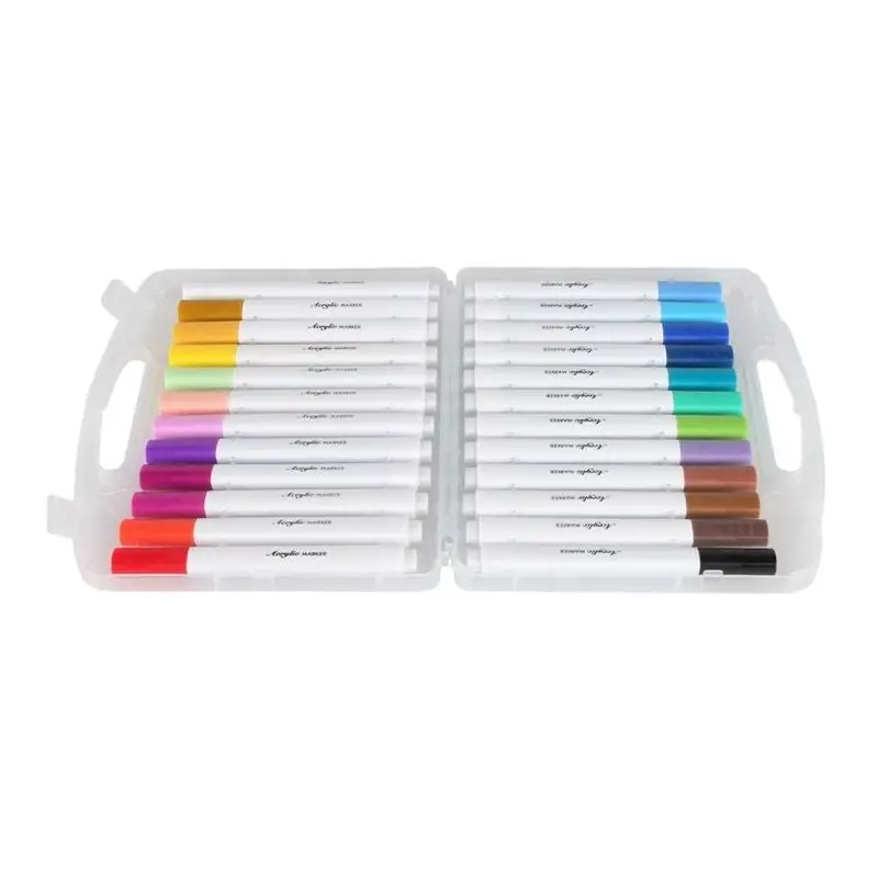 652F 24Pcs NonToxic Acrylic Markers Pen for DIY 3D Print Coloring Sun Proof Inks Pen