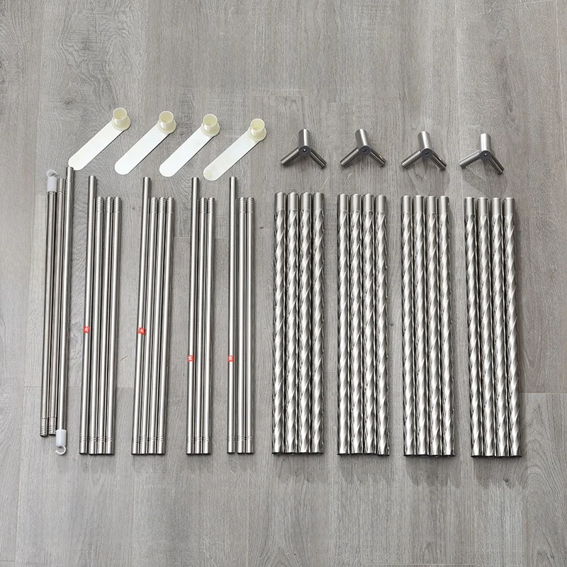 Stainless Steel Mosquito Net Stand Rods Thickened And Strengthened Three Door Opening for 15m 18m Bed Size Household Use