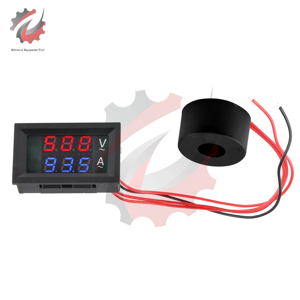 AC 50-500V Digital LCD Voltmeter Ammeter 10A 50A 110A 110V 220V Voltage Current Meter Tester Detector Current Transformer