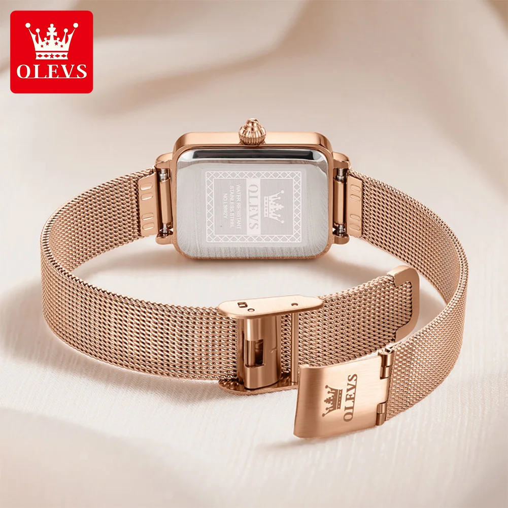 OLEVS 3692 Original Quartz Watch With Gift Box for Woman Ultra Thin Fashion Simple Square Auto Date Waterprorof Ladies Watch New