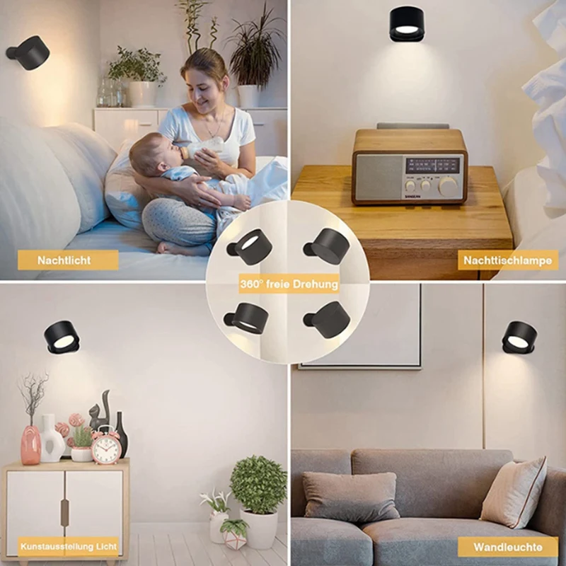 Apliques de pared LICE-Led Control remoto y lámpara de pared con control táctil 3 temperaturas de color y regulable magnético 360 °