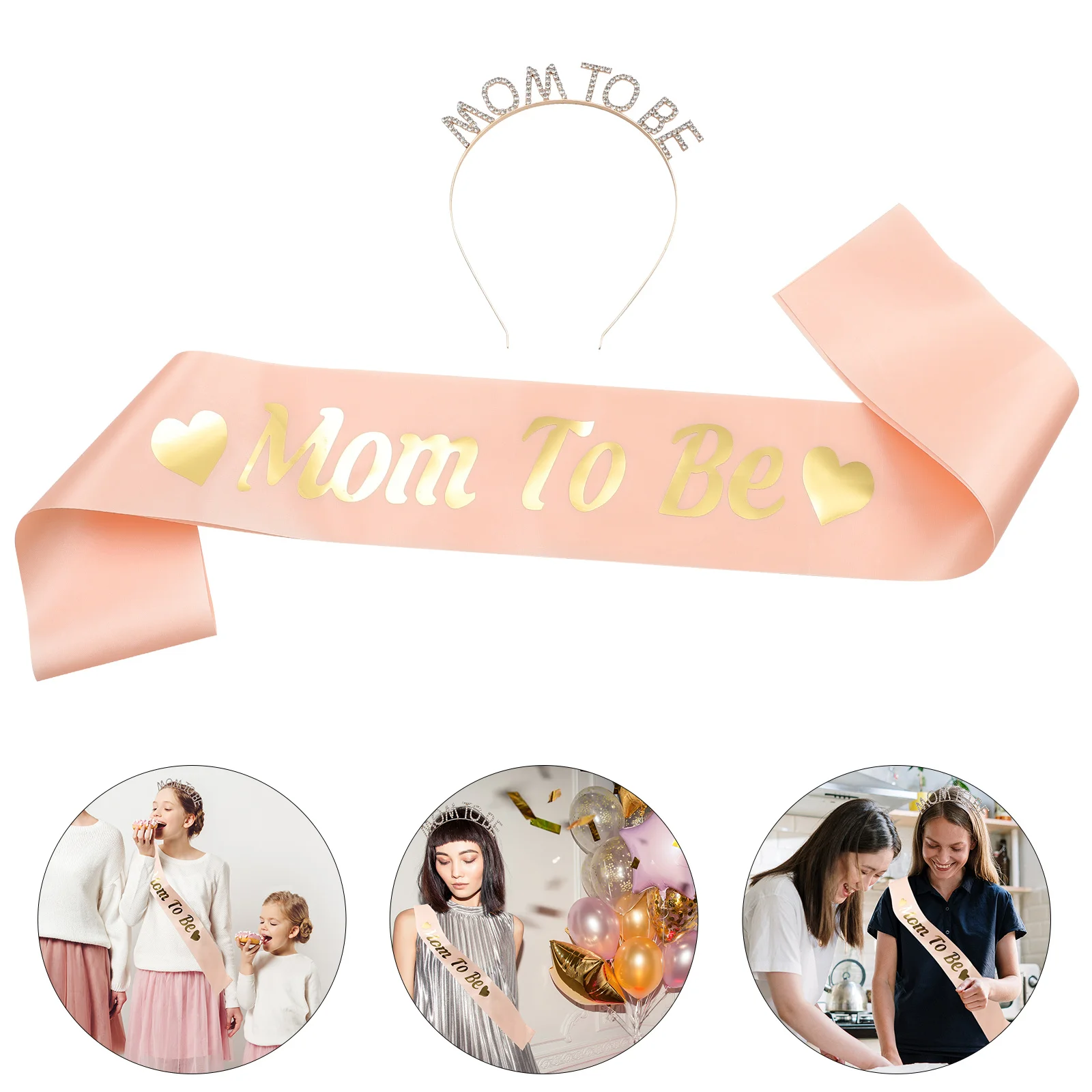 

1Set Mom to Be Sash Headband Set Maternity Pregnancy Sash Baby Shower Photo Props Mommy to Be Hair Hoop Supplies