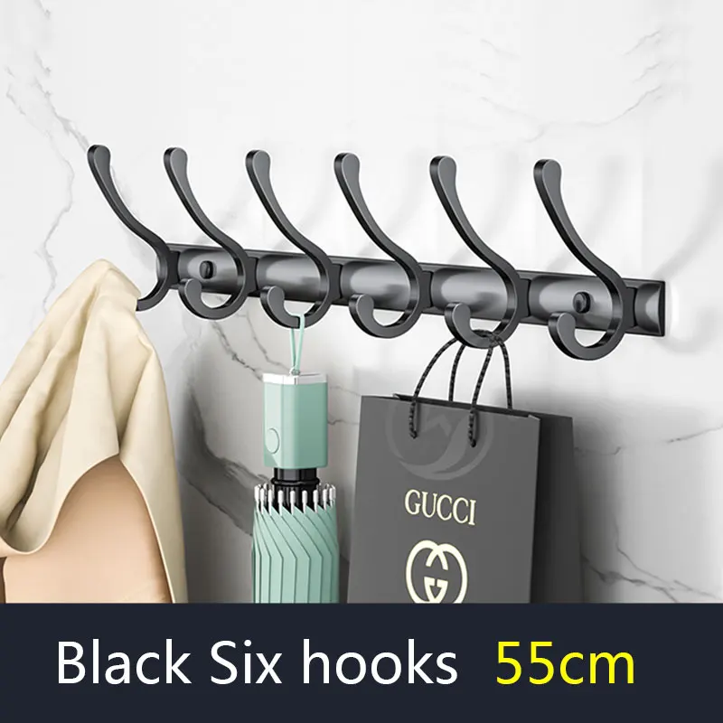 WJNMONE Black Coat Hanger Wall Hooks Wall Mount Self Adhesive Coat Robe Hooks Wall Coat Rack Back Door Hooks Bathroom Towel Rack