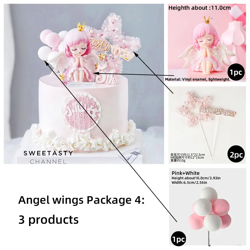 Feen-Kuchenaufsatz, Feenfigur, Engel-Ornament, Mädchen, 16. Geburtstag, Jahre alt, Geburtstag, Party, Kuchendekoration, Babyparty-Dekoration – Detail 15
