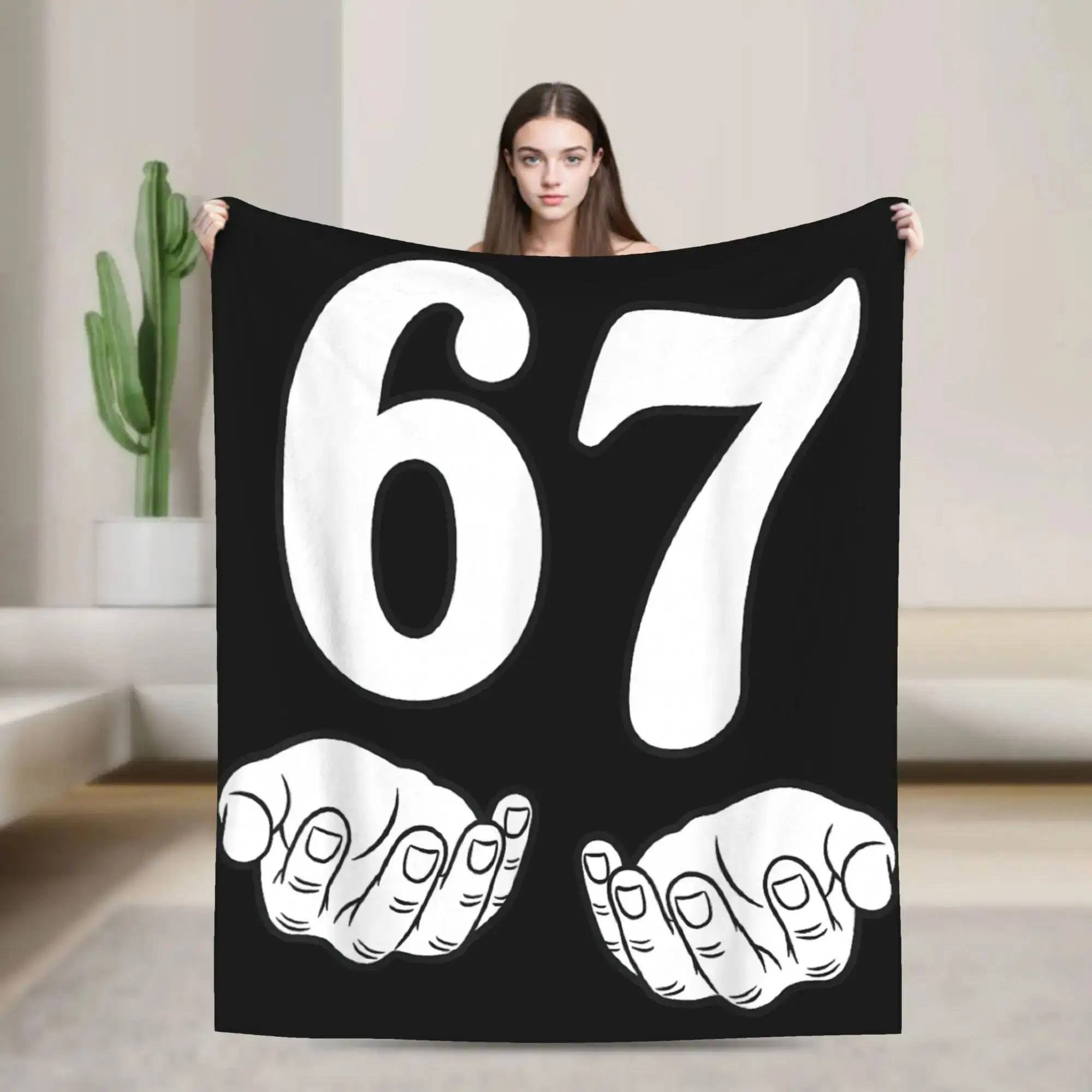 

Плед-покрывало Six Seven Funny Gen Alpha Slang Meme из мягкого плюша для детей и взрослых, для дивана, кресла, фланелевое покрывало на кровать