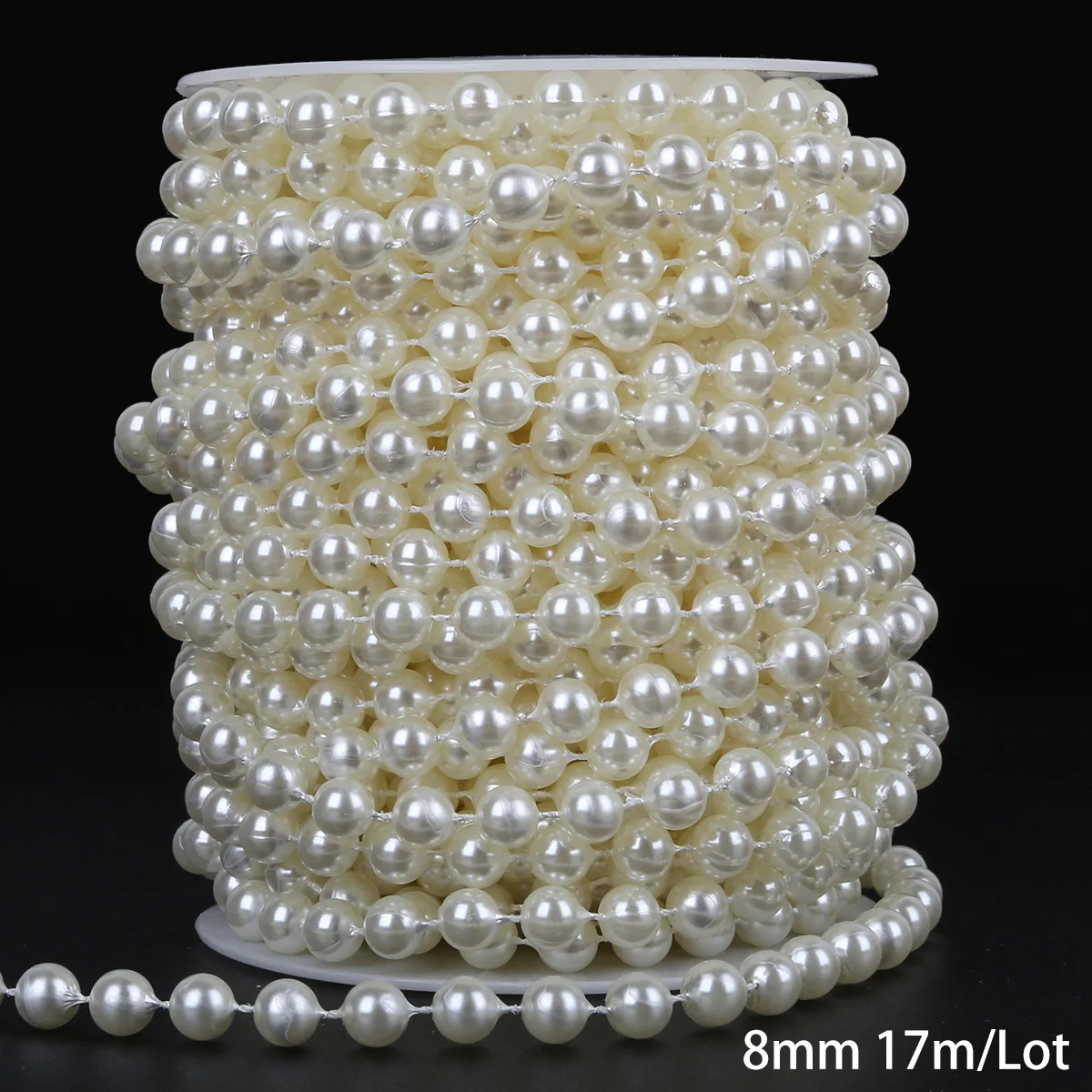 36-361Feet Artificial String Pearl 3-10MM Pearl Bead,Faux Pearl Chain Garland Spool Roll Strand Wedding Party Xmas Tree Decors