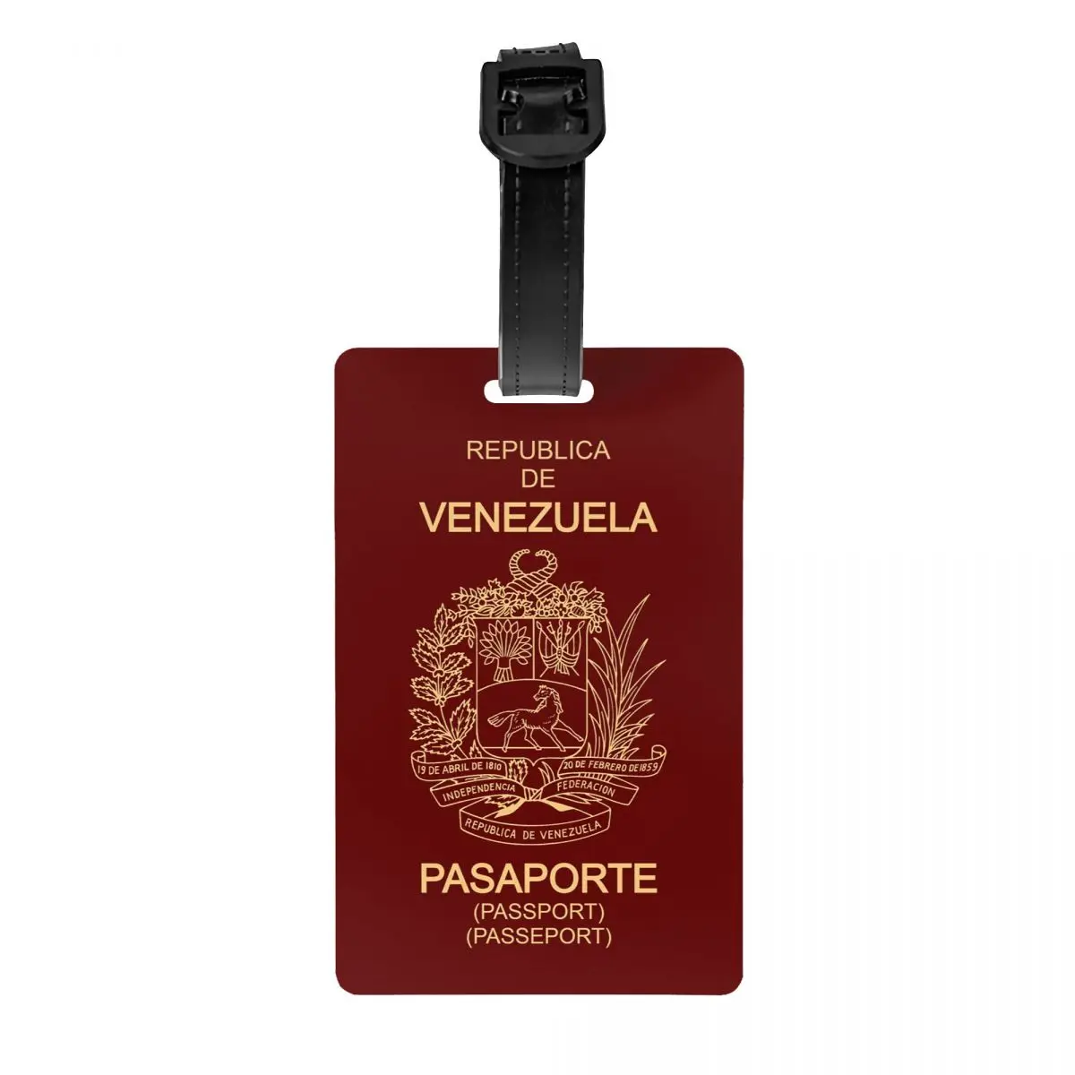 

Custom Republic Of Venezuela Passport Luggage Tag With Name Card Privacy Cover ID Label for Travel Bag Suitcase