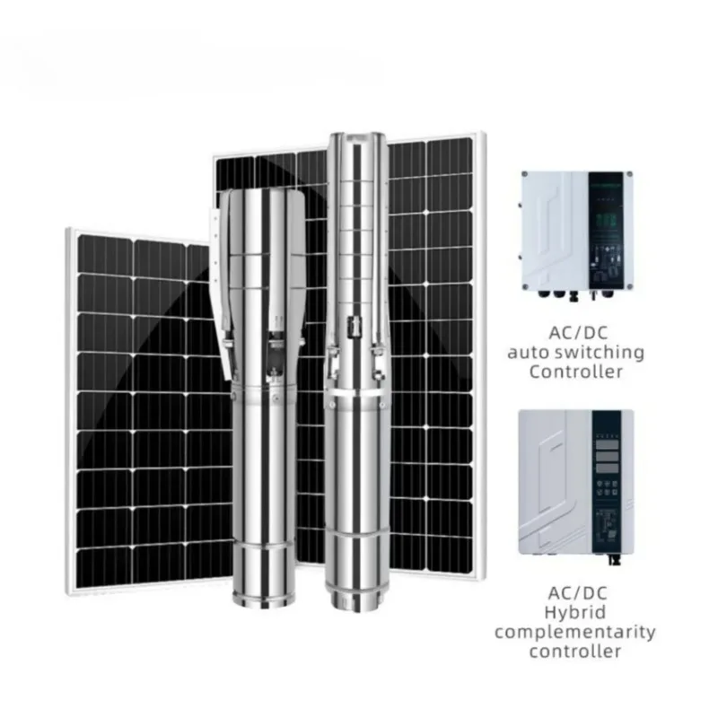 Sunfuture Solar Water Pump 2HP Submersible Deep Well Agriculture Irrigation Solar Powered Pumping DC 200V Outlet 1.25