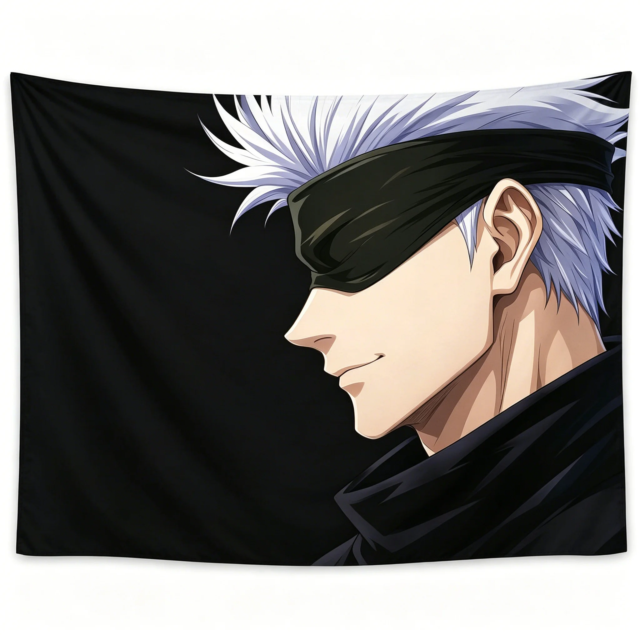 Tapiz con Diseño de Personaje Masculino de Pelo Blanco Estilo Anime, con Antifaz Negro, para Decoración de Paredes