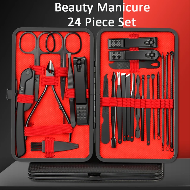 Zestaw narzędzi do paznokci Zestaw obcinacz do paznokci ze stali nierdzewnej 18-częściowy zestaw narzędzi do pielęgnacji manicure Zestaw do manicure Szczypce do martwego naskórka Prezenty świąteczne
