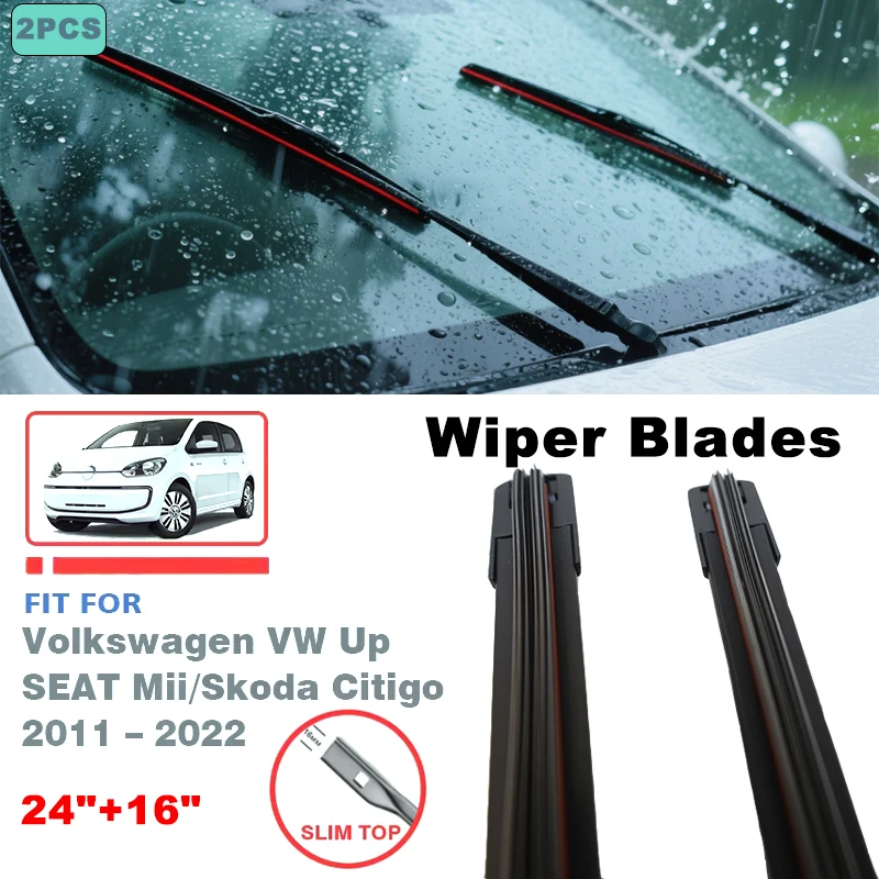 For VW Up SEAT Mii Skoda Citigo 2011-2022 Car Front Wiper Blades Windshield Brushes Windscreen Window Upgrad Accessories 24