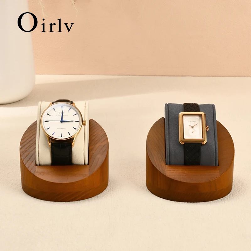 

Деревянный держатель для часов Oirlv с подушкой, подставка для часов, коробка для хранения часов, органайзер для ювелирных изделий, реквизит для фотографий, счетчик, выставки