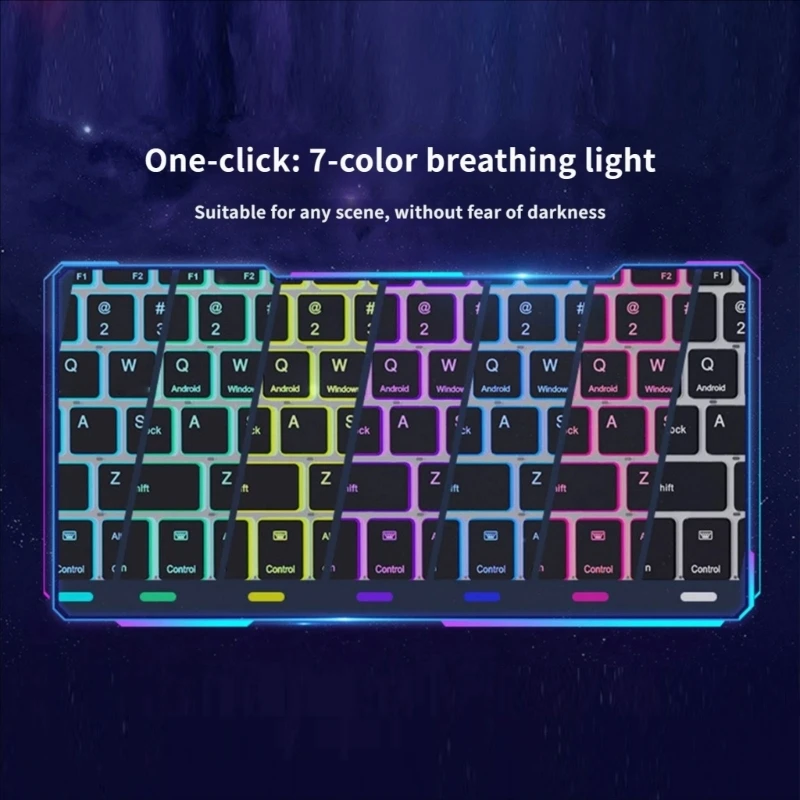  RGBs Illuminated Wireless Mechanical Keyboard Transparents Acrylic Bluetooth-Compatible Touchpad Included