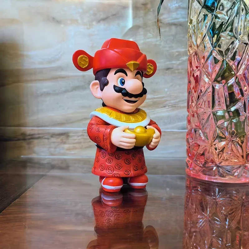 Figurine de Jeu de Dessin Animé Mario le Dieu de la Richesse, Modèle de Collection en PVC, Jouet d'Ornement, Cadeau d'Anniversaire pour Enfant, Nouvelle Collection