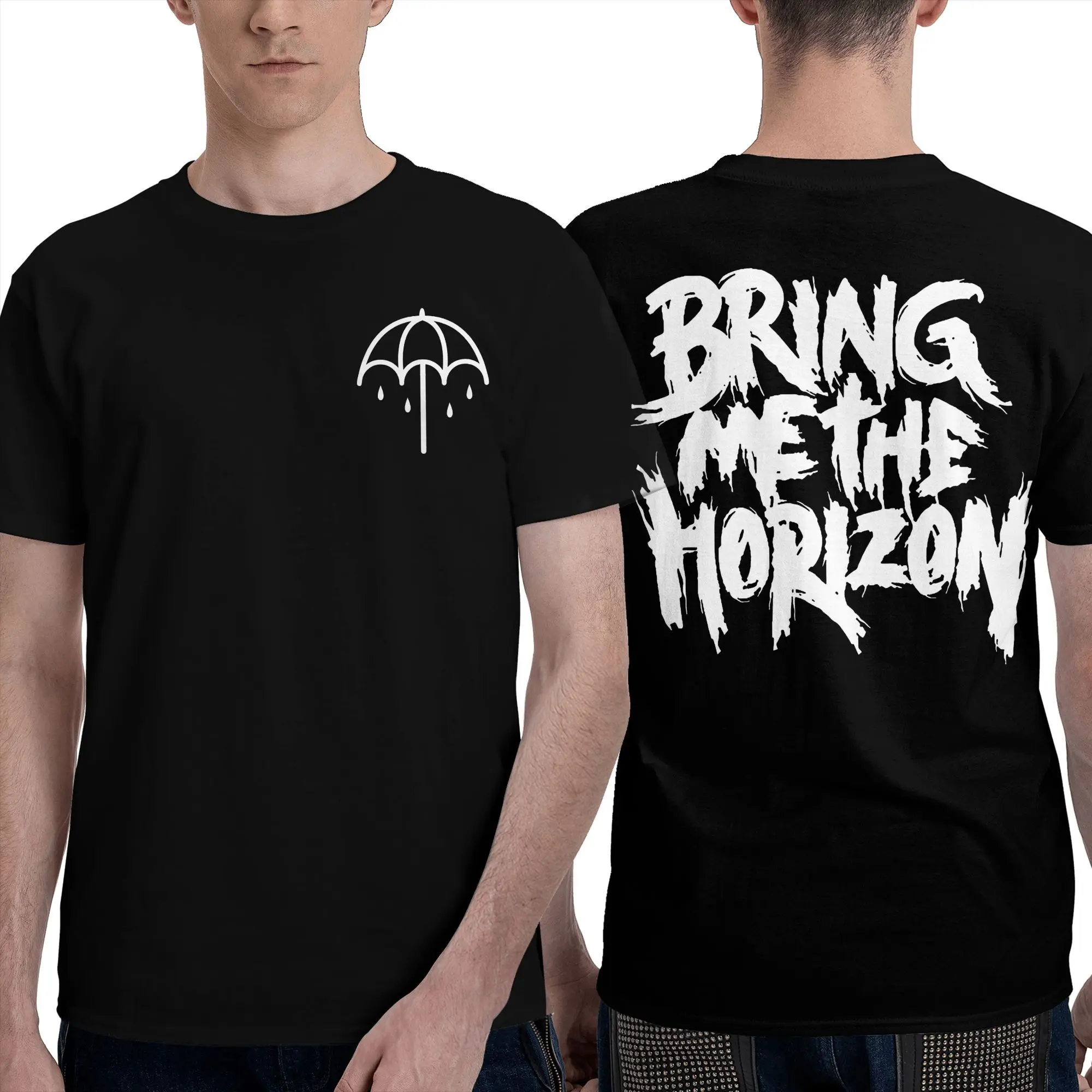 

Футболка с логотипом BMTH Umbrella, летние забавные футболки Y2K, хлопковая хипстерская футболка для мужчин, повседневные топы с короткими рукавами