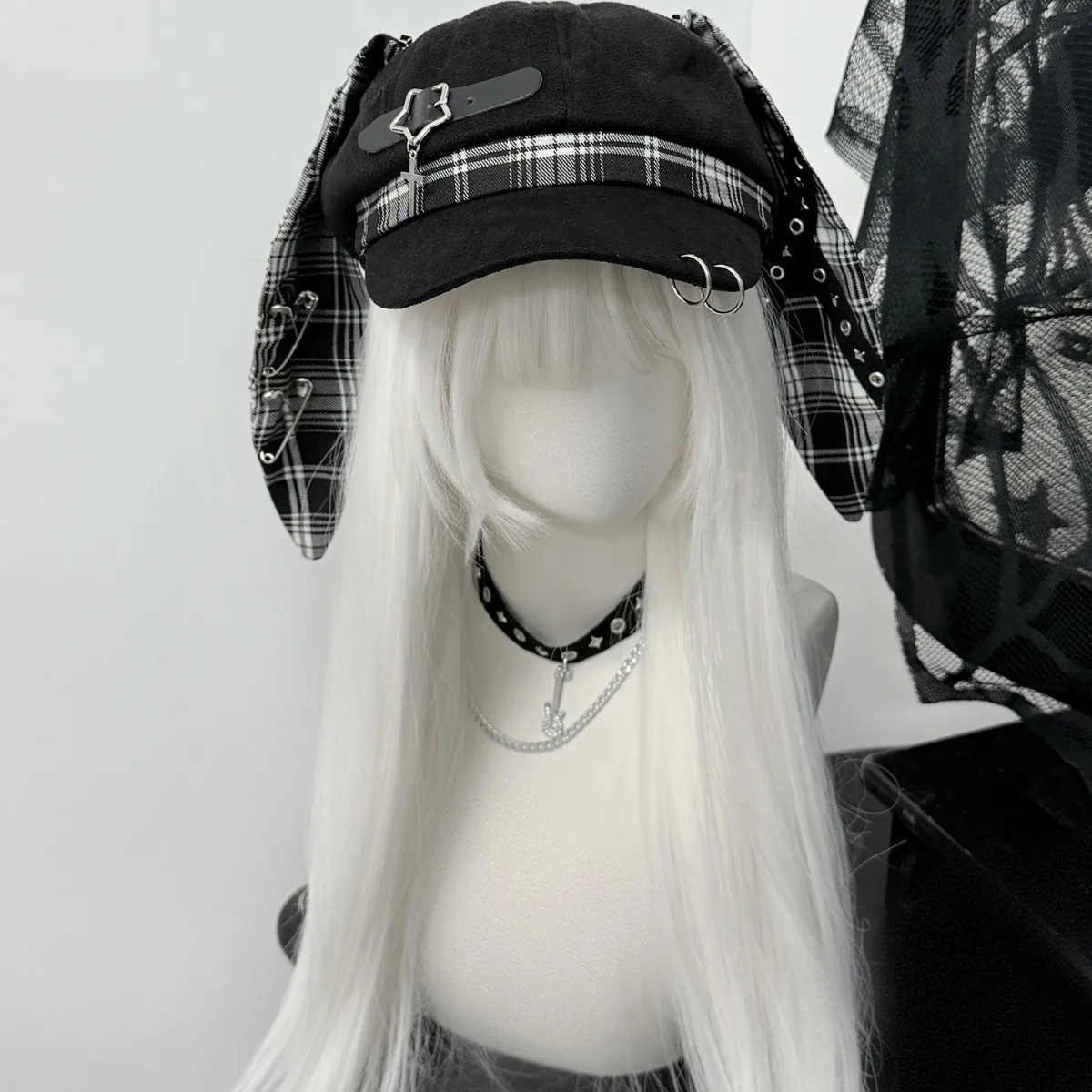 Women's Beret with Removable Rabbit Ears, Cute Headband Hat, Slimming Face Shape Headwear