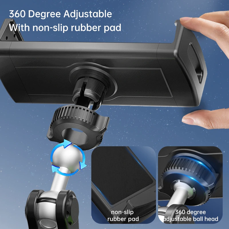 Lanparte 360-Degree Adjustable Car Mount Mobile Phone Holder and Tablet Stand for Huawei MatePad - Selfie Stick with Suction Cup