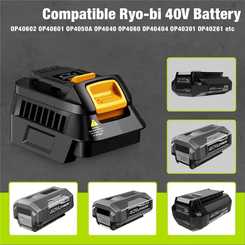 A76K Battery Adapter Work For 20V Cordless Power Tool- Converts For Ryobi 40V Lithium Battery
