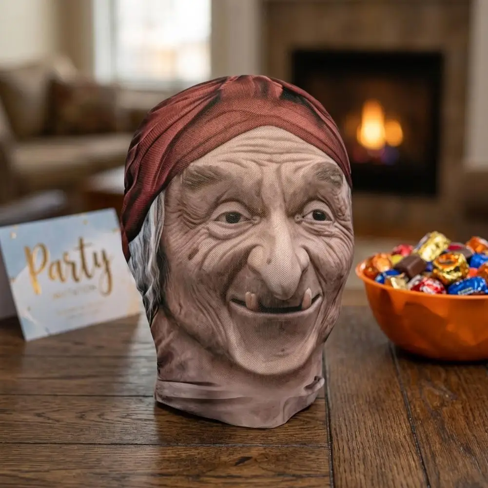 Realistic 3D Mask Funny Prank Cosplay Mask Full Face Mesh Balaclava Hat Halloween Party Costume Props Realistic Full Face Mask