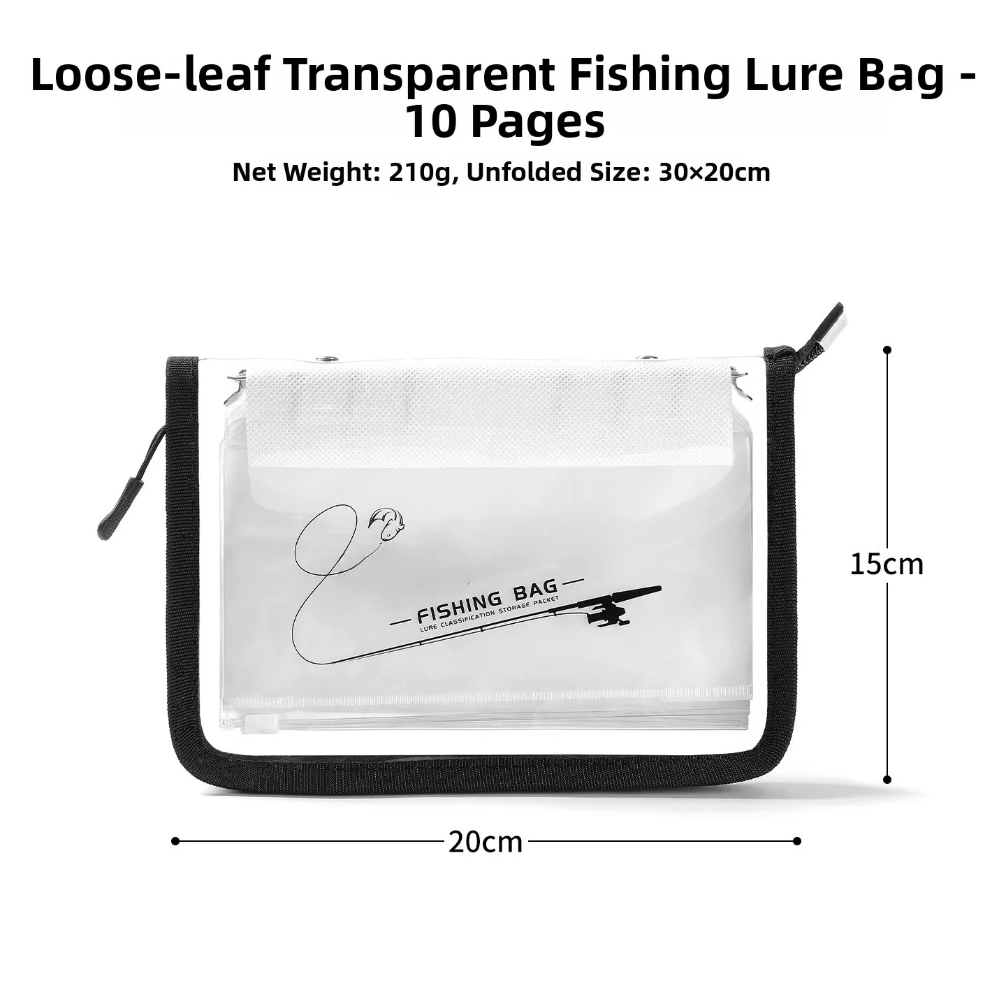 Long-lasting Fishing Storage Fishing Tackle Box Fishing Lure Bag Partitioned Compartments Stainless Steel Binder