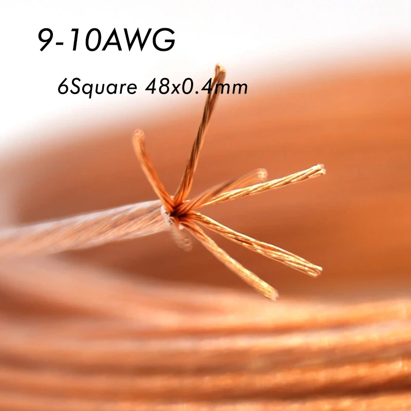 Hifi Audio 8N OCC Pure Copper Bulk Cable DIY Handmade Wire 2/4 Square For Power Amplifier Hifi Upgrade Wire