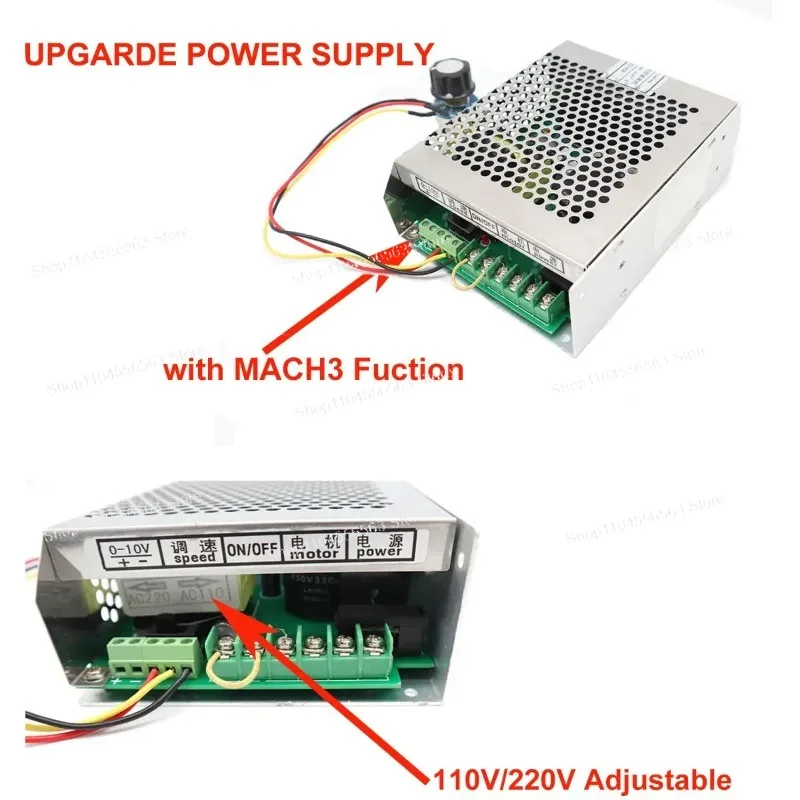 DC Spindle Power Supply 220V/110V w/ Speed Control: 500W 0-110V 6A Adjustable for CNC Mach3 Motor
