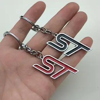 男女通用金屬車標誌鑰匙圈 ST 鑰匙鏈,適用於福特嘉年華、福斯、翼虎、翼虎、探險家、S-Max ST 鑰匙鏈配件 10 最佳銷售 福特福克斯ST鑰匙扣 - №2