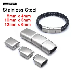 Stainless Steel Magnetic Clasps For Bracelets Making Leather Cord Connector Three Link Buckle DIY Jewelry Making Accessories