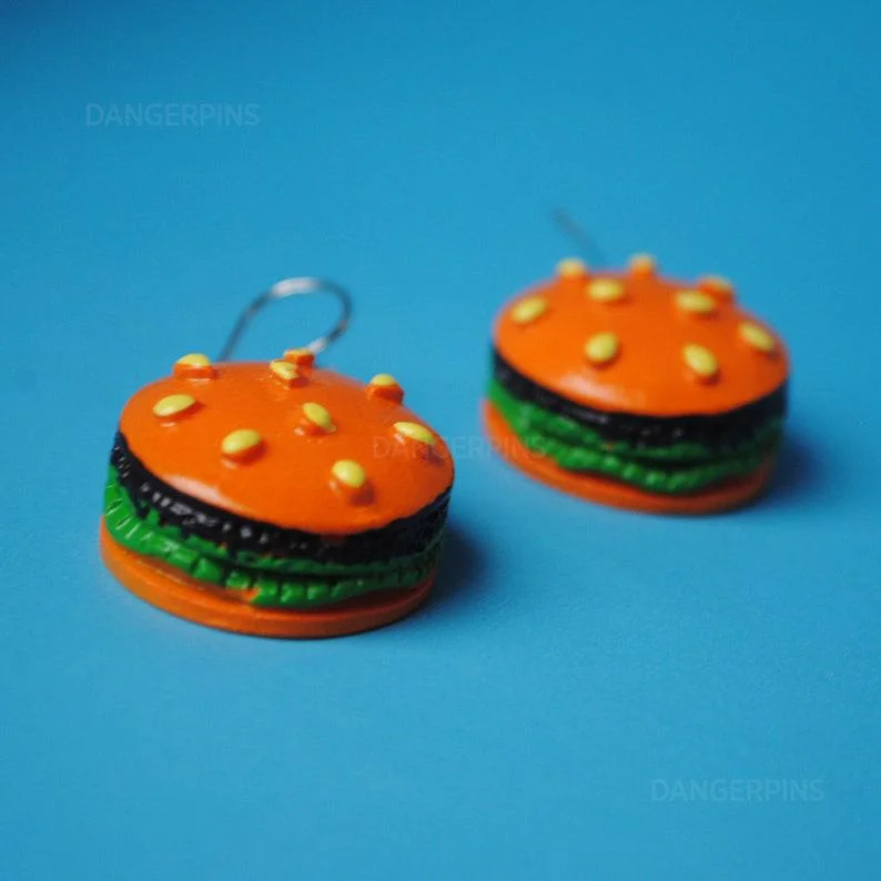 Delicious Miniature Hamburger Earrings Kawaii Resin Pendant DIY Jewelry Personalized Accessories