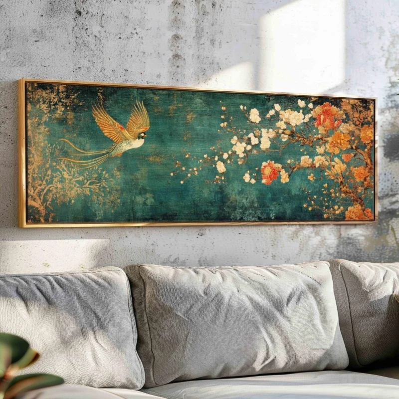 Vintage Japanese Tapestry Wall Art Unframed, Vintage Wall Art Print, Landscape Tapestry Print, Boho Wall Decor, Above Bed Decor
