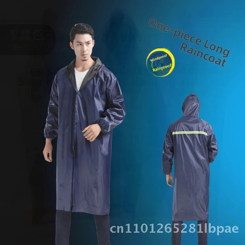

Unisex Conjoined Long Oxford Cloth Raincoat Waterproof Outdoor Work Site Construction Labor Protection Green Blue Black