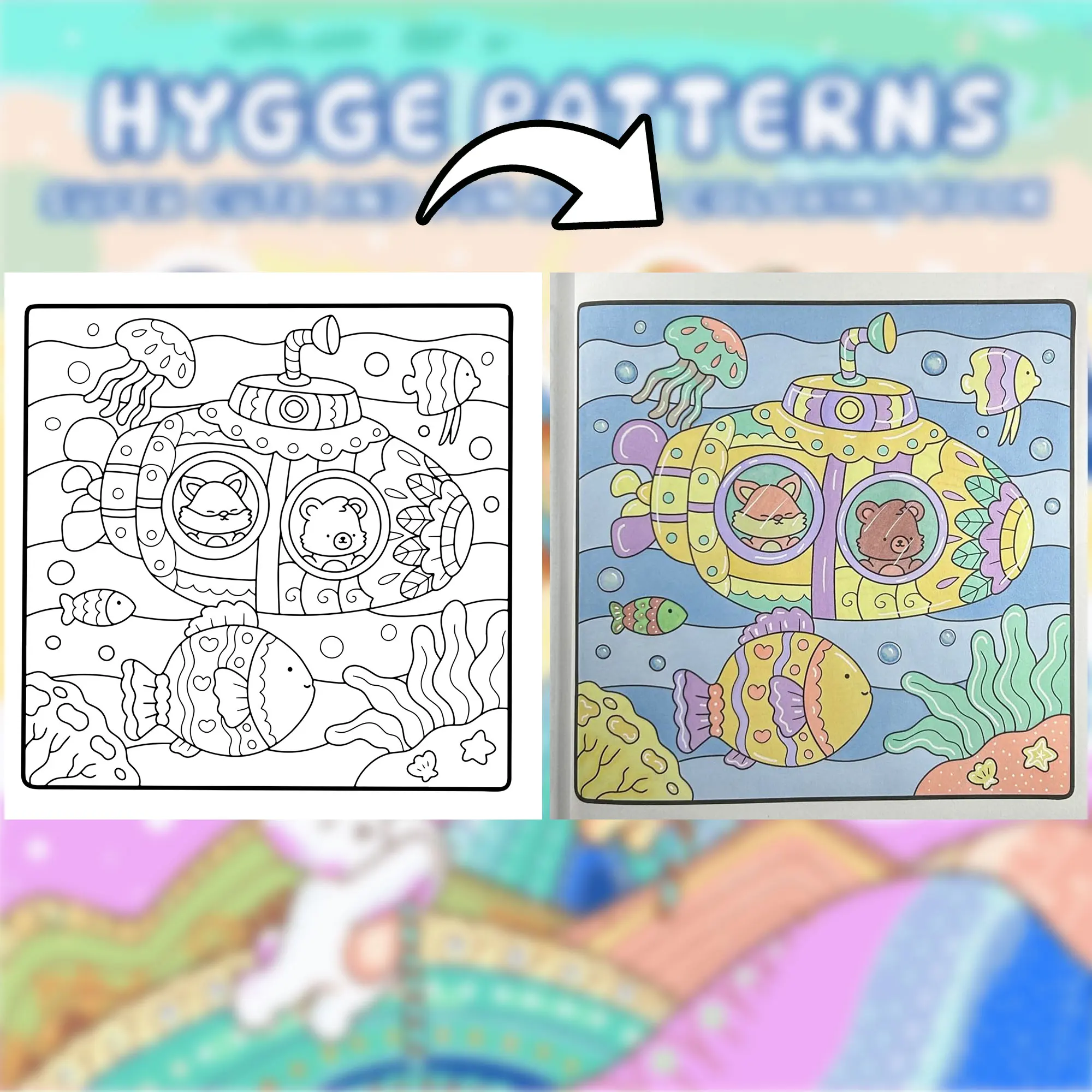 Adult Coloring Books Diverse Cute Scenes, Fun Stress - Relieving Coloring for Family Creativity at Home