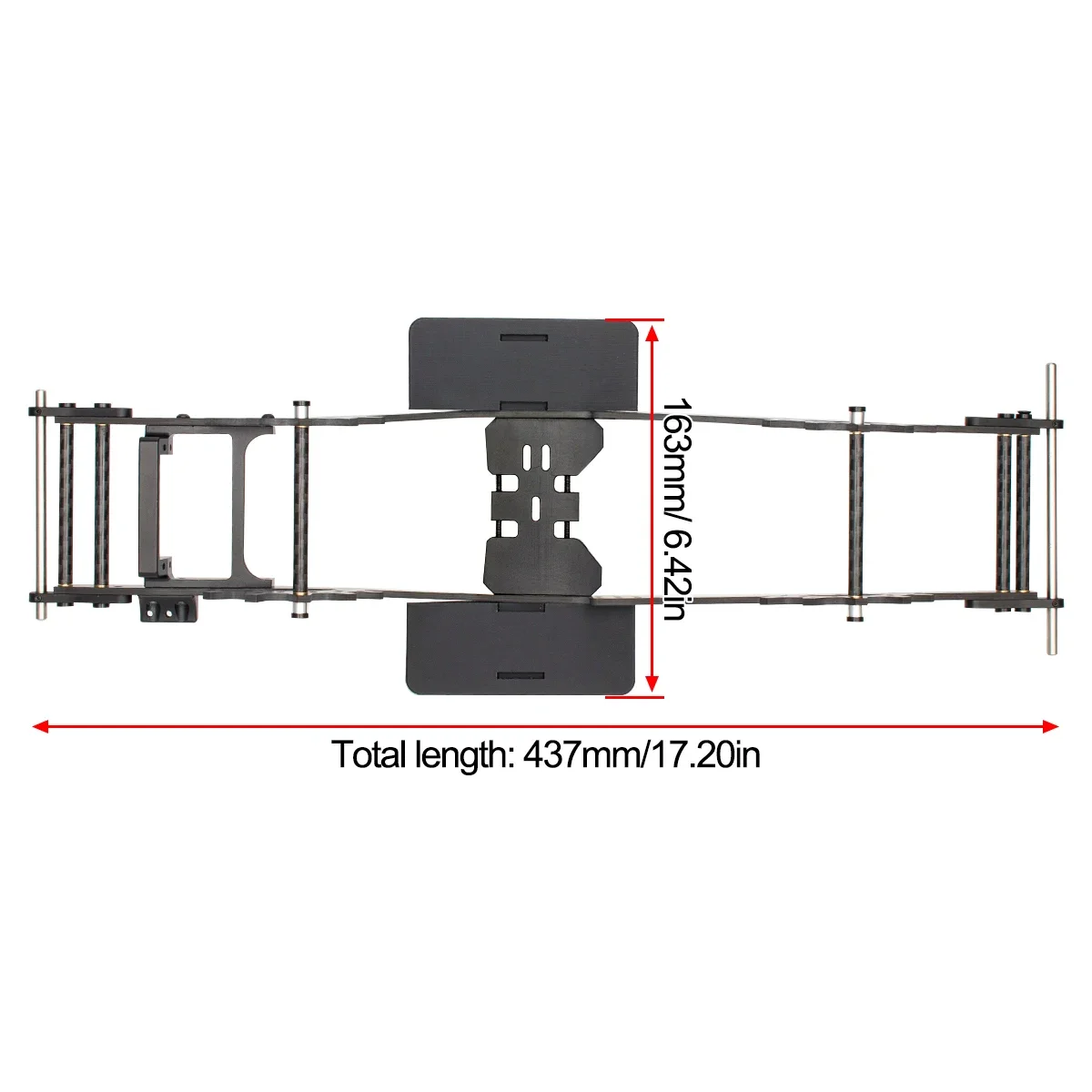 Carbon Fiber LCG Chassis Kit for 1/10 Crawler – Fits SCX10 II Capra VS4-10 Comp Builds DIY Parts