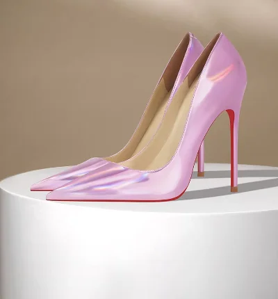 2026 New European and American Style Fantasy Pink High Heels Women's Sexy Lacquer Shallow Mouth Large Single Shoes