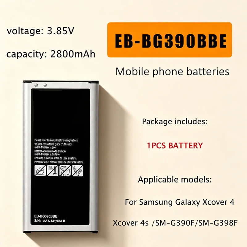 Batería de repuesto EB-BG390BBE 2800mAh para Samsung Galaxy Xcover 4 Xcover 4s SM-G390F SM-G398F Baterías para teléfonos móviles